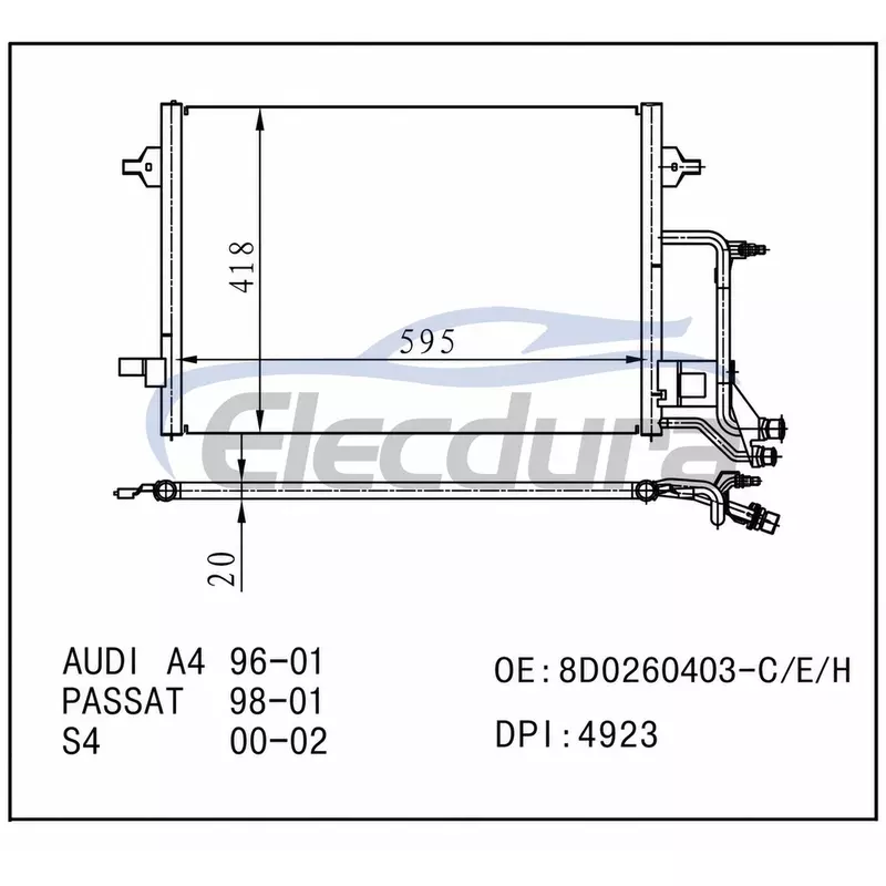 8D0260403-C Audi A4 1996-2001 kl&iacute;makondenz&aacute;tor