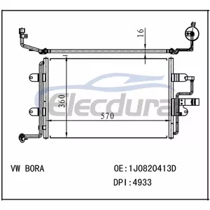 1J0820413D Конденсатор кондиционера Volkswagen Bora