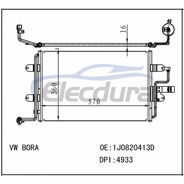 1J0820413D Volkswagen Bora Condensador A/C
