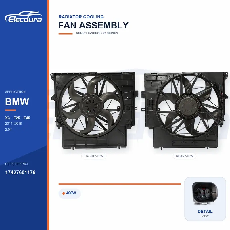 Вентилятор радиатора в сборе для BMW F25/F45 400 Вт 17427601176 Массовая поставка