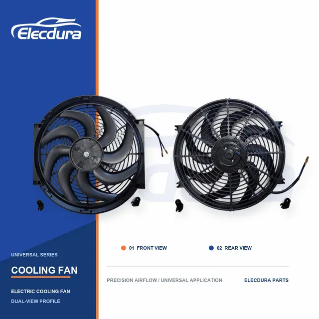 Universeel Radiateurkoelventilator 14 inch gebogen mes 160W groothandel