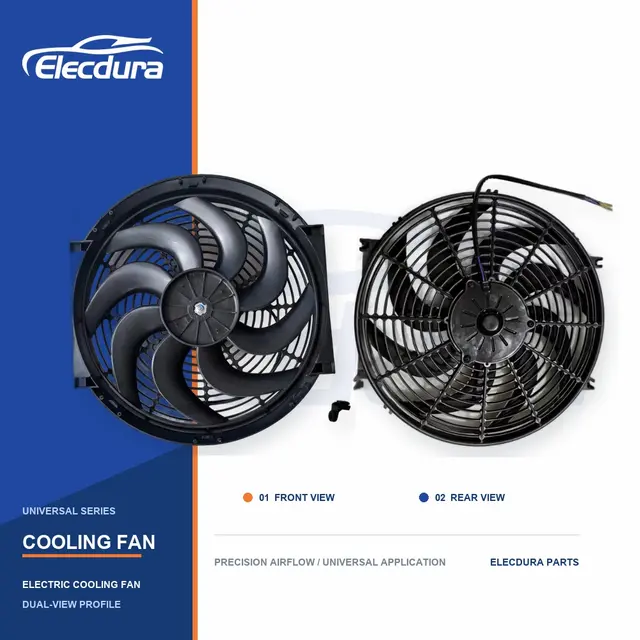 Universel Ventilateur de refroidissement de radiateur Lame incurv&eacute;e de 14 pouces 80W en gros