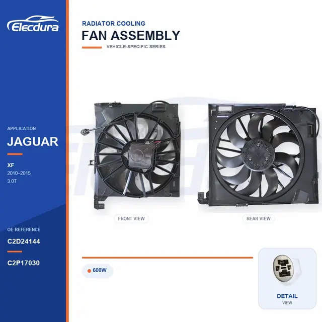 Hűtőventil&aacute;tor-egys&eacute;g Jaguar XF / XJ-XJR 600W C2D24144 t&ouml;meges sz&aacute;ll&iacute;t&aacute;shoz