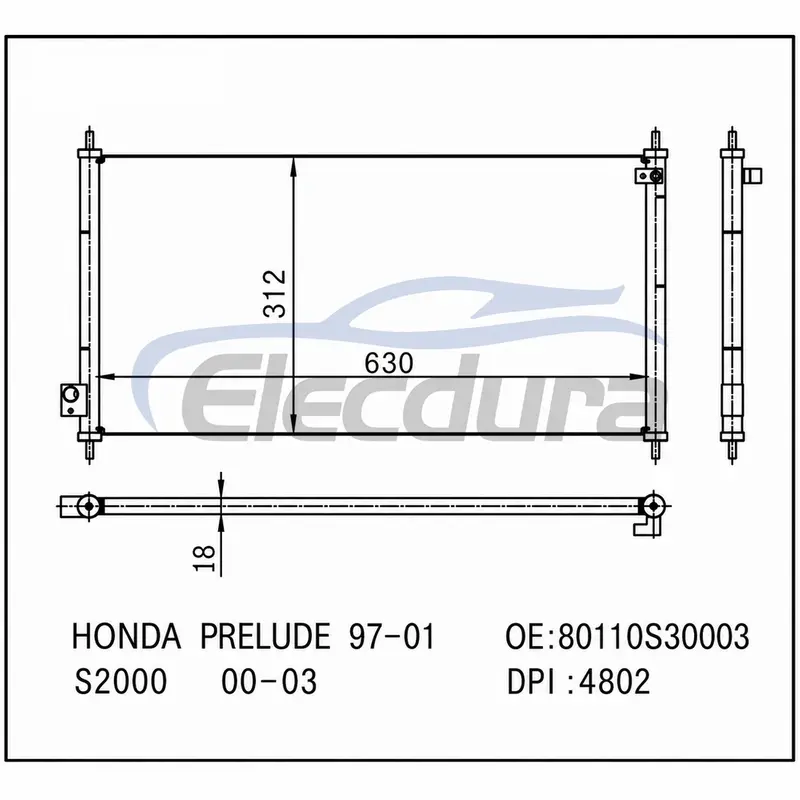 80110S30003 Honda Prelude 1997-2001 Kondenz&aacute;tor A/C