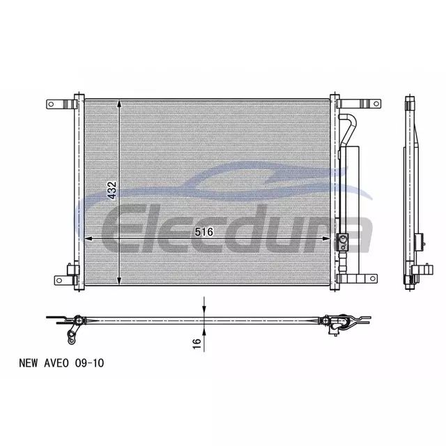 95227758 Chevrolet Aveo 2009-2011 Ensemble condensateur de climatisation