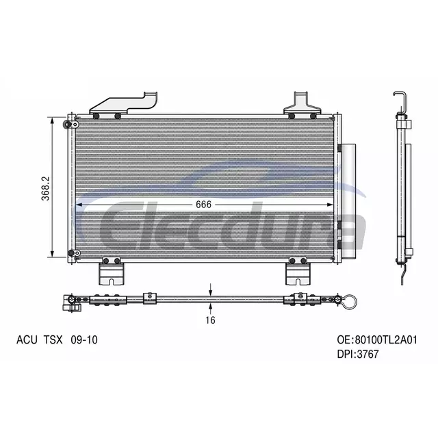 80100TL2A01 Acura TSX 2009-2014 Zesp&oacute;ł skraplacza klimatyzacji