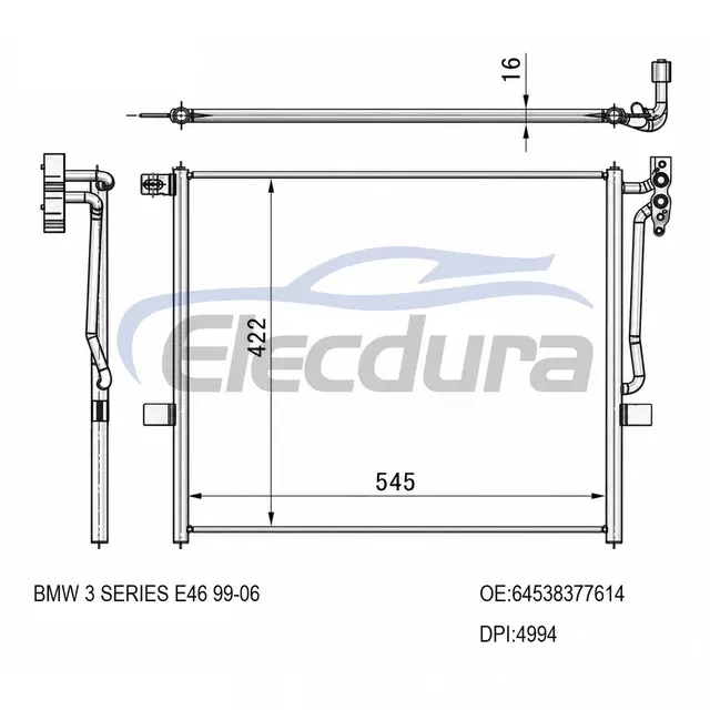 64536914033 BMW Z4 (E85/E86) 2003-2008 Kondensor AC