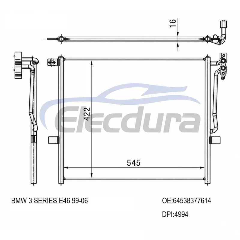 64536914033 BMW Z4 (E85/E86) 2003-2008 Kondensor AC