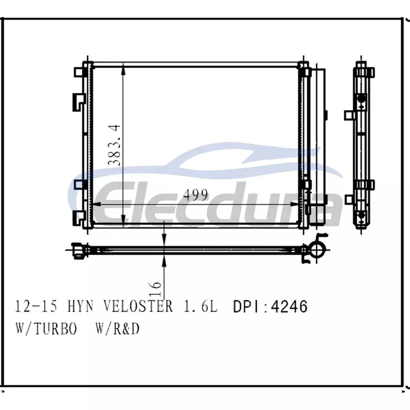 976062V700 Ensemble condensateur de climatisation Hyundai Veloster 2012-2015