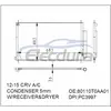 80110T0AA01 Honda Cr-V 2012-2015 A/C-kondensator med modtager/t&oslash;rrer 16 mm kerne