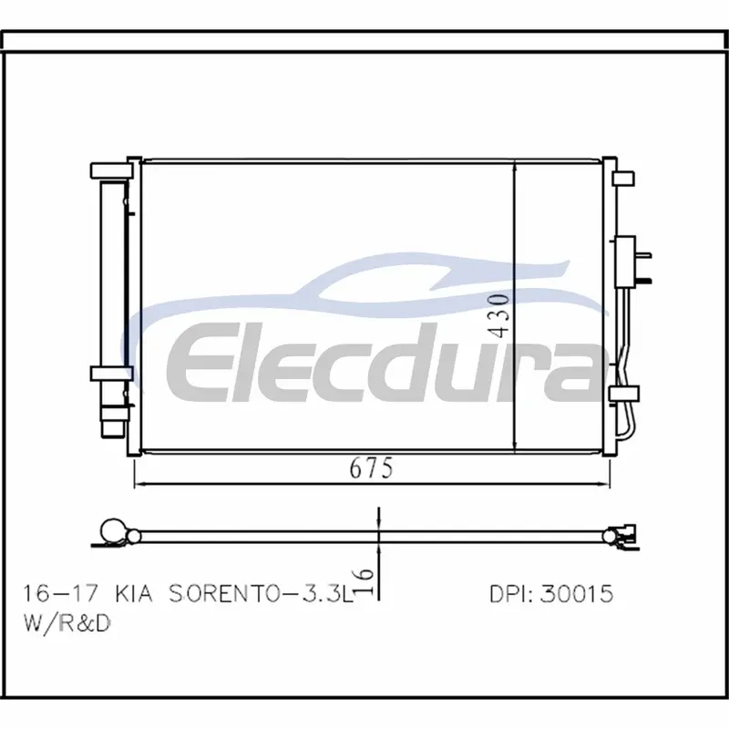 97606C6500 Kia Sorento 2016-2017 3.3L A/C kondenseri