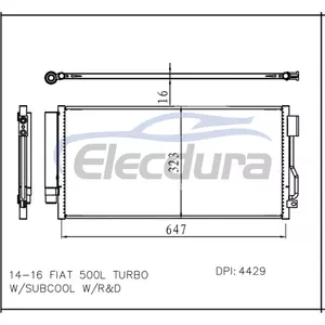 6820 2038AA Fiat 500l 2014-2016 Condensatore aria condizionata