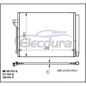 9219843 BMW 5 Series F10/F11/F18 2010-2018 Конденсатор кондиціонера