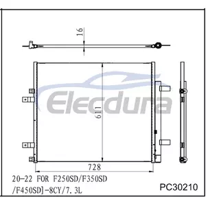 LC3Z19712A Ford E-350 Super Duty 2021+ Condensator A/C