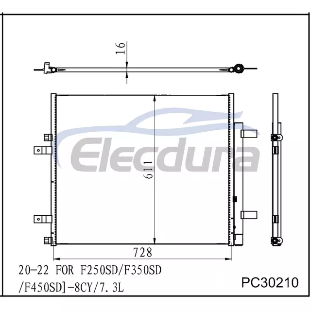 LC3Z19712A مكثف مكيف الهواء Ford E-350 Super Duty 2021+