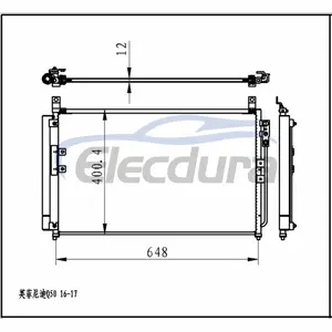 921005CF0A Infiniti Q50 2014-2018 Συμπυκνωτής A/C Πυρήνας 12mm