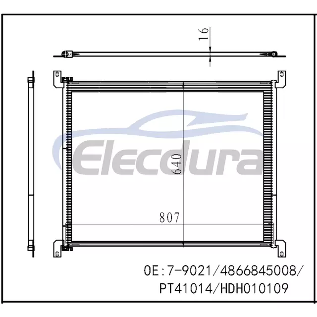 4866845008 Kenworth T2000 1996-2007 Condensatore aria condizionata