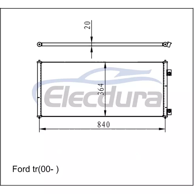 1572061 Ford Transit 2000+ Condenseur de climatisation