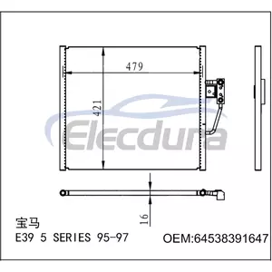 64538391647 BMW 528i (E39) 1995-1997 Kondensor AC