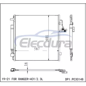 KB3Z19712A Ford Ranger 2019-2021 2.3LA/C Ansamblu condensator