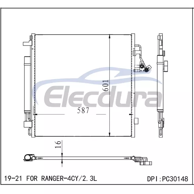 KB3Z19712A Ford Ranger 2019-2021 2.3LA/C Ansamblu condensator