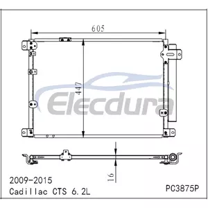 25876662 Cadillac CTS-V 2009-2015 Conjunto condensador A/C