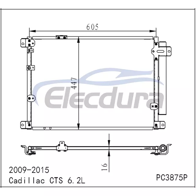 25876662 Cadillac CTS-V 2009-2015 Conjunto de condensador de aire acondicionado