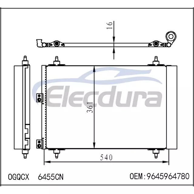 9645964780 Peugeot Partner Box 5 1996+ Condensador De A/C