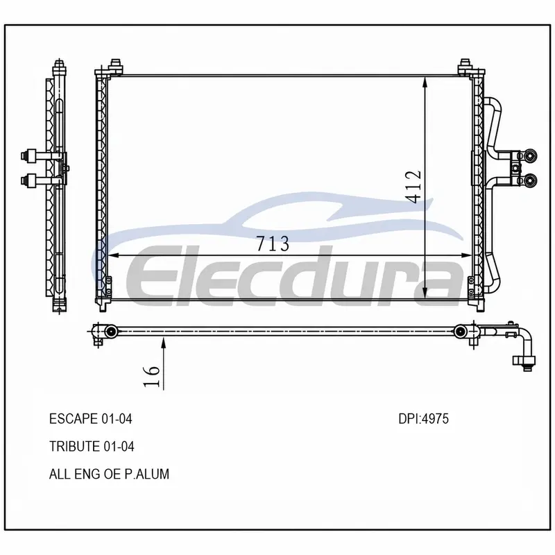 YL8Z19712AA Ford Escape 2001-2004 Συμπυκνωτής A/C