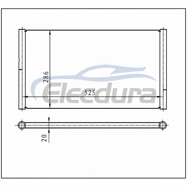 Universale Condensatore A/C 525 &times; 286 &times; 20 mm